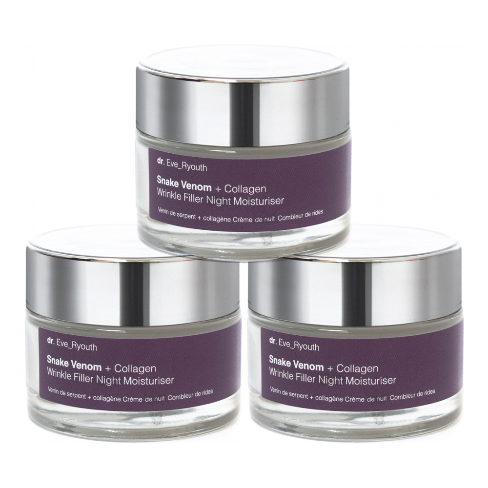 'Snake Venom + Collagen Wrinkle Filler' Night Moisturiser - 3 Pieces