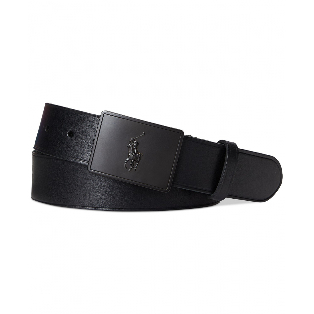 Men's Plaque-Buckle Leather Belt