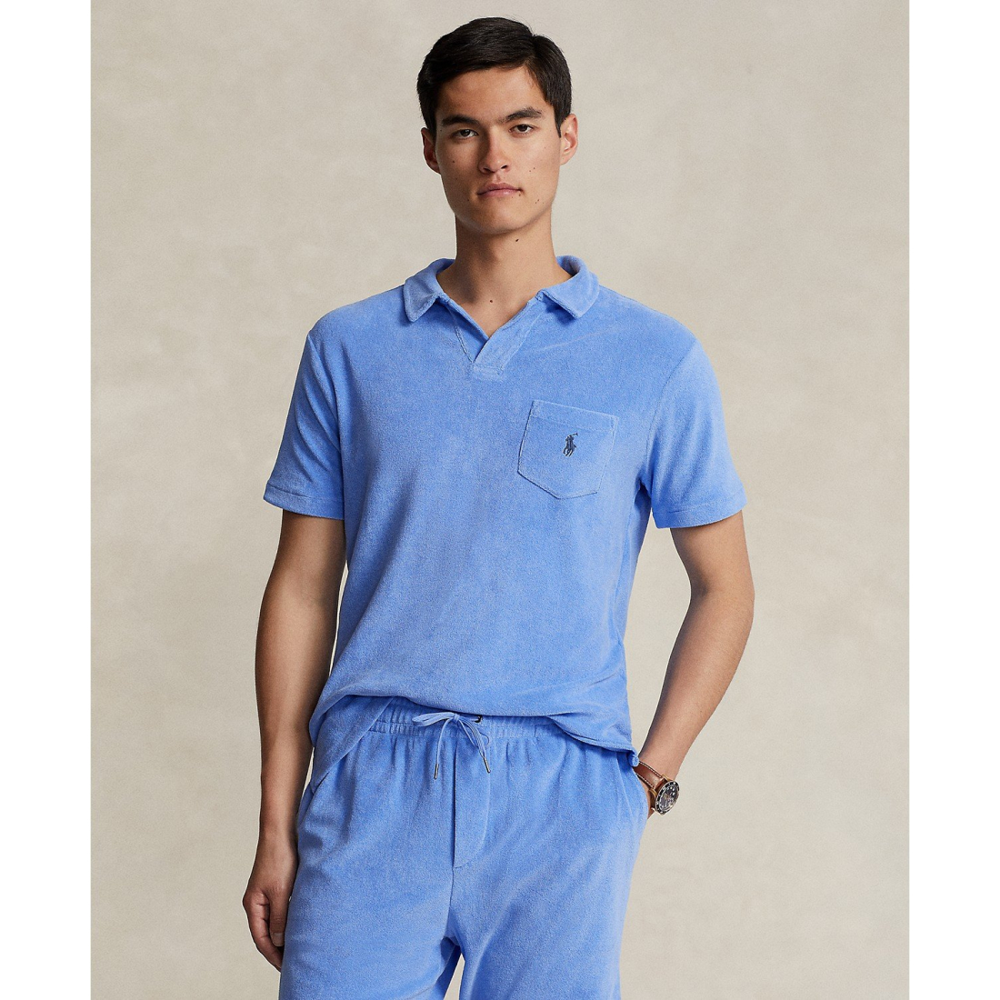 Men's Cotton-Blend Terry Polo Shirt