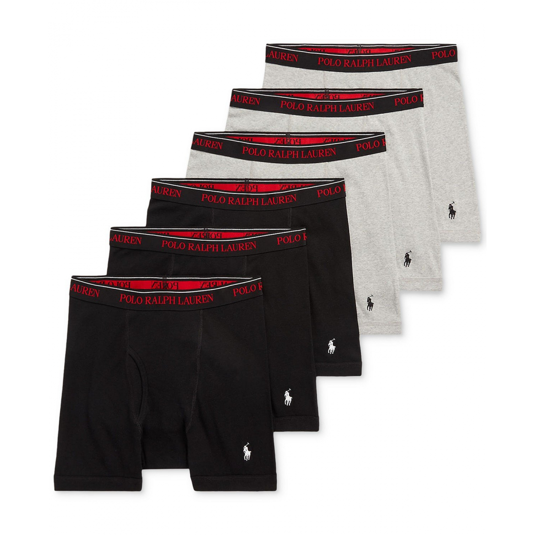 Men's Classic-Fit Cotton Boxer Briefs - 6 Pieces