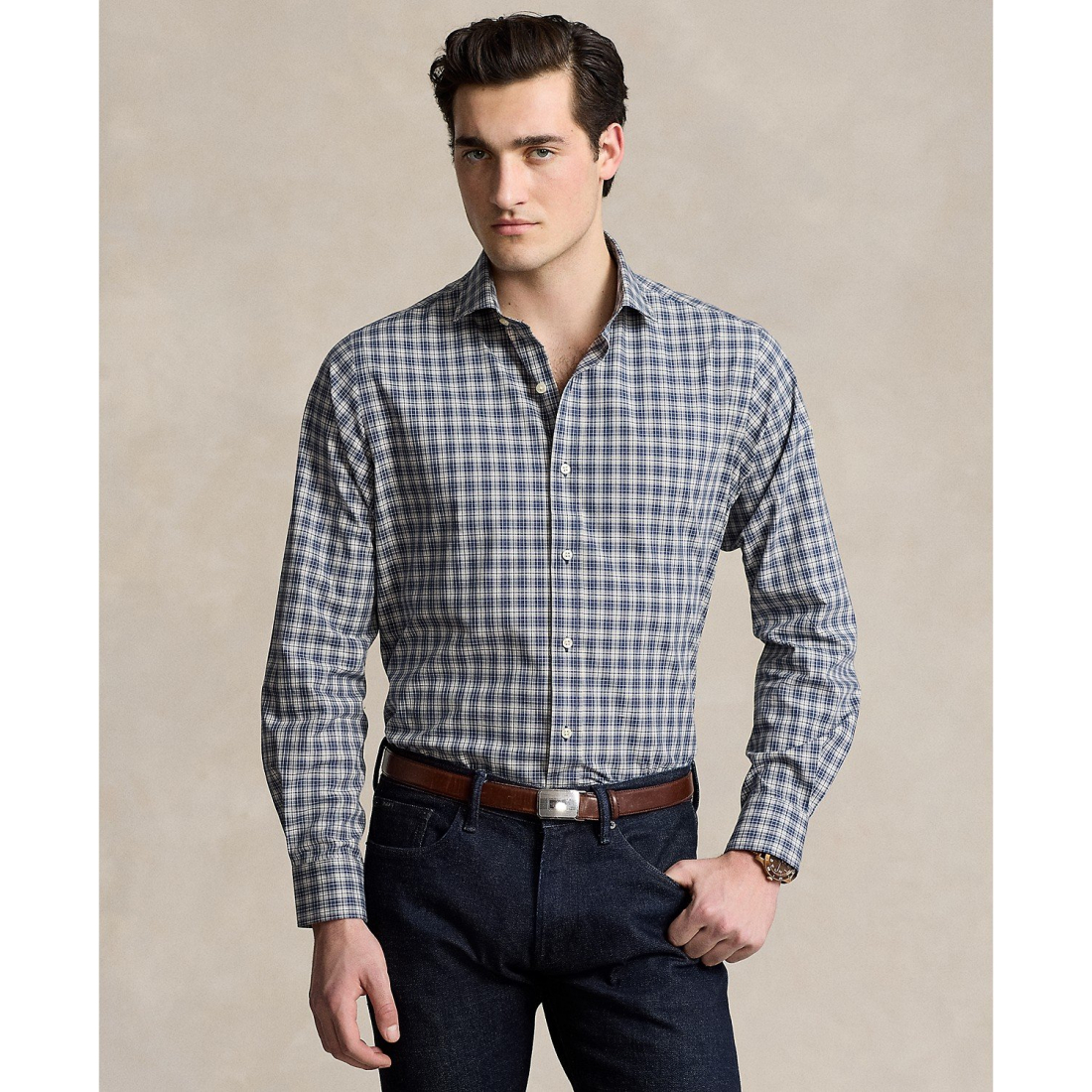 Men's Poplin Plaid Shirt