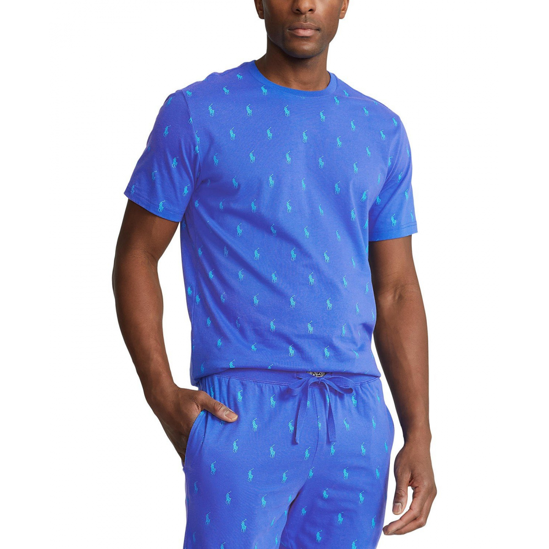 Printed Polo Player Sleep Shirt pour Hommes