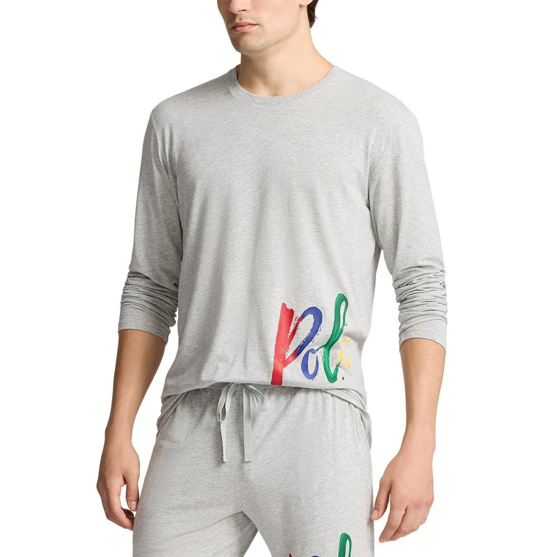 Long-Sleeve Crewneck Pajama Shirt pour Hommes