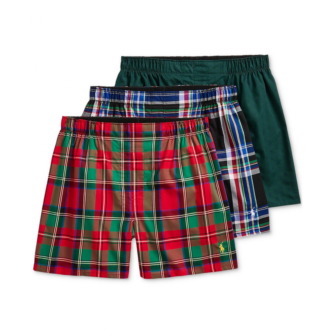 Classic-Fit Woven Boxers pour Hommes - 3 Pièces