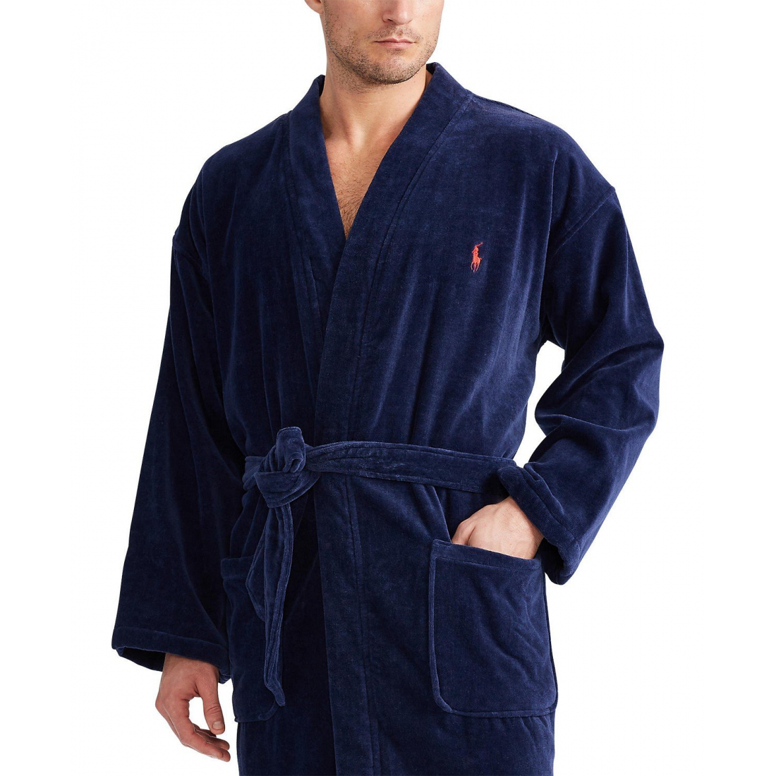 Sleepwear Soft Cotton Kimono Velour Robe pour Hommes