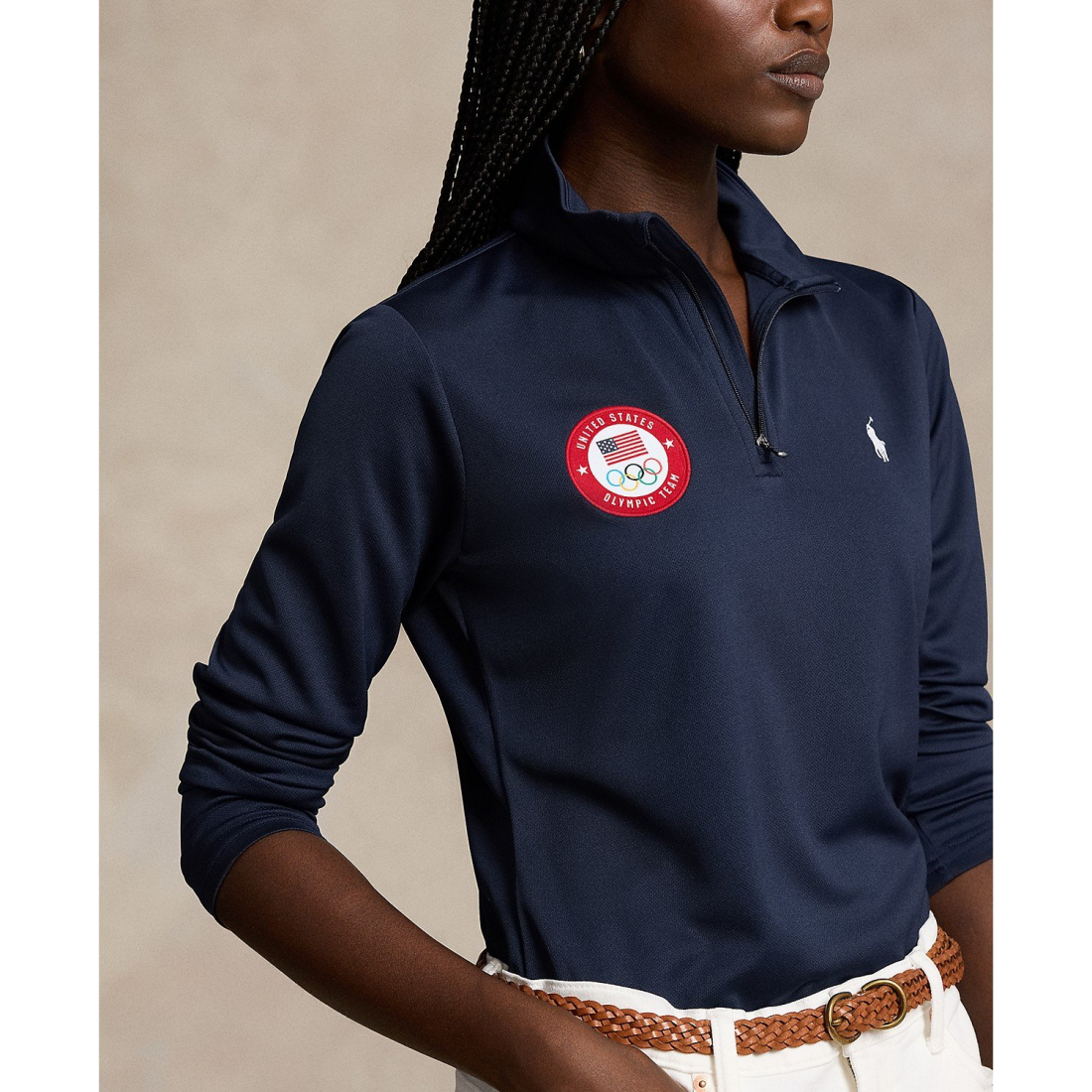 Team USA Micro-Dot Mesh Quarter-Zip pour Femmes