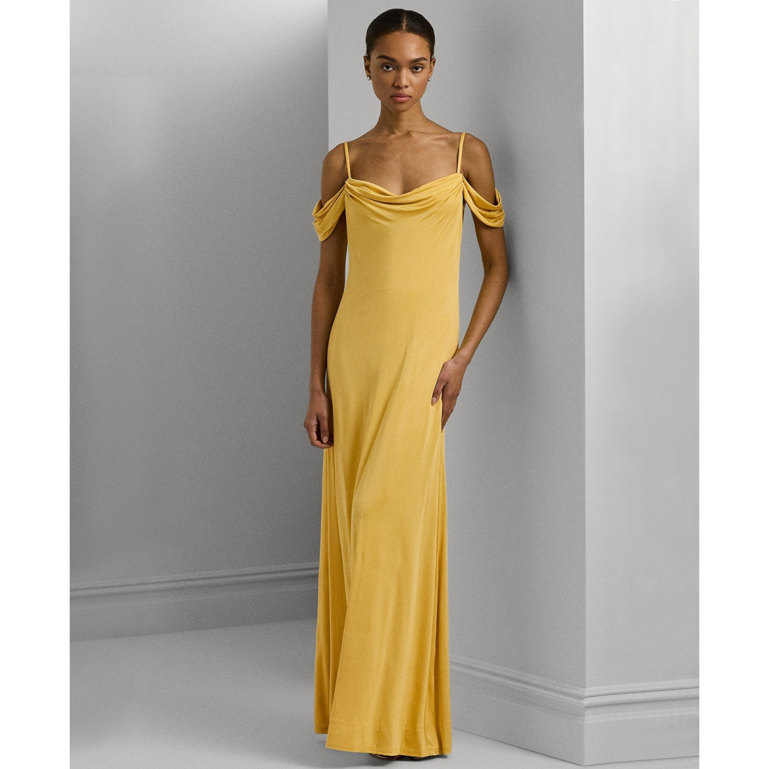 Women's Off-The-Shoulder Jersey Gown