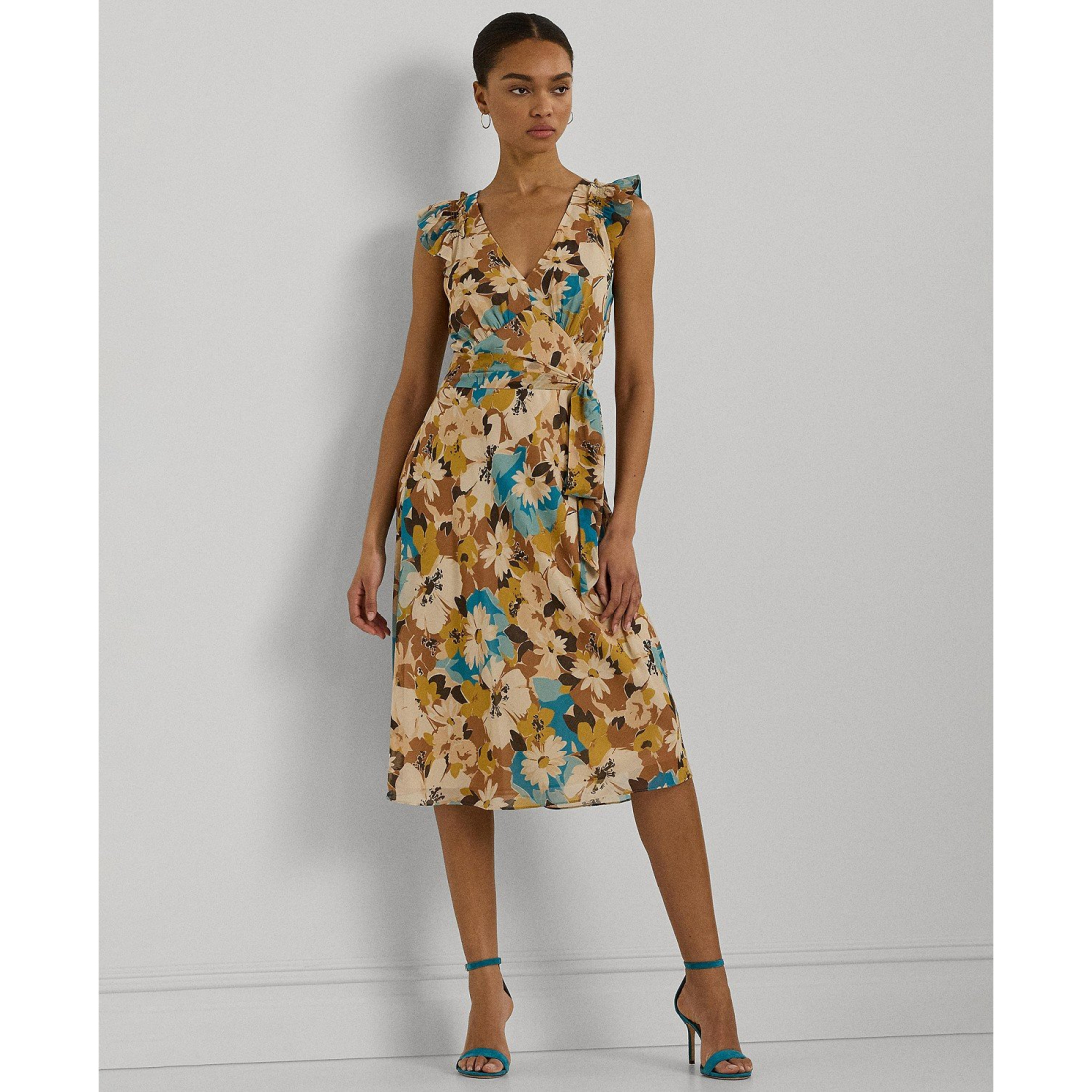 Floral Empire-Waist A-Line Dress für Damen