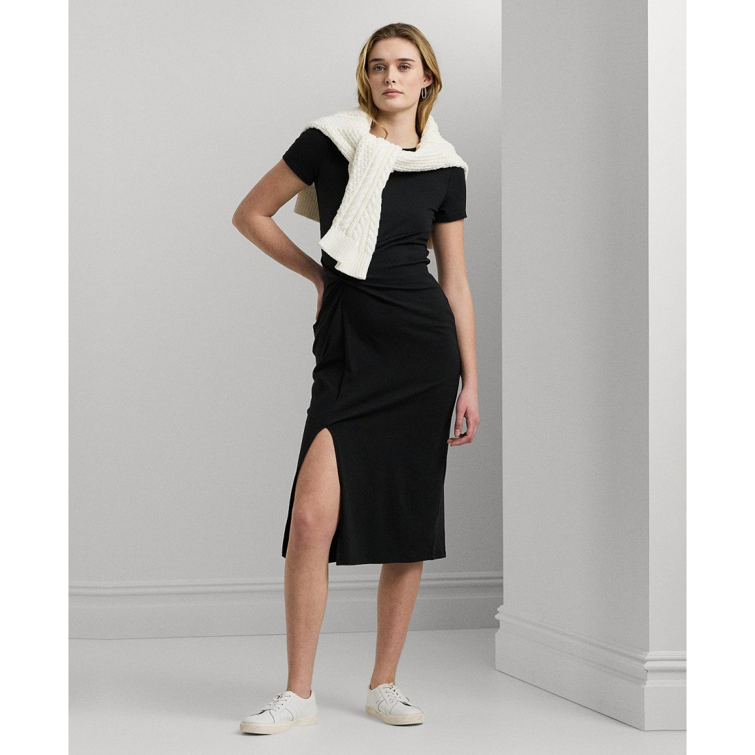 Jersey Twist-Front Midi Dress für Damen