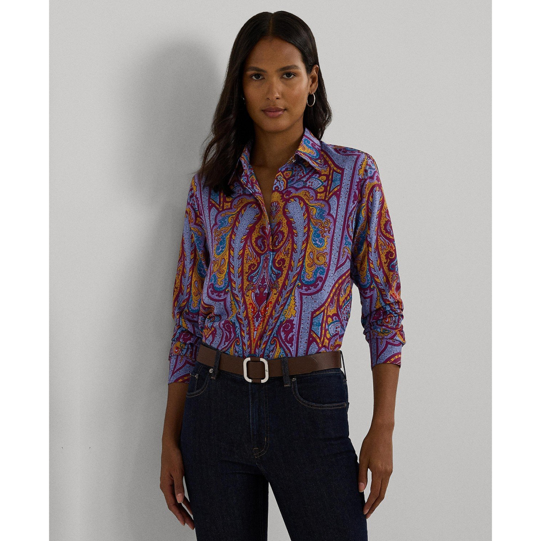 Women's Collared Paisley Shirt