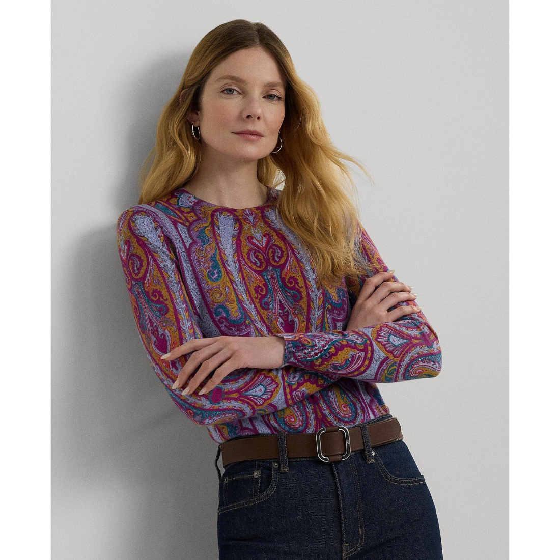 Slim-Fit Paisley Sweater pour Femmes