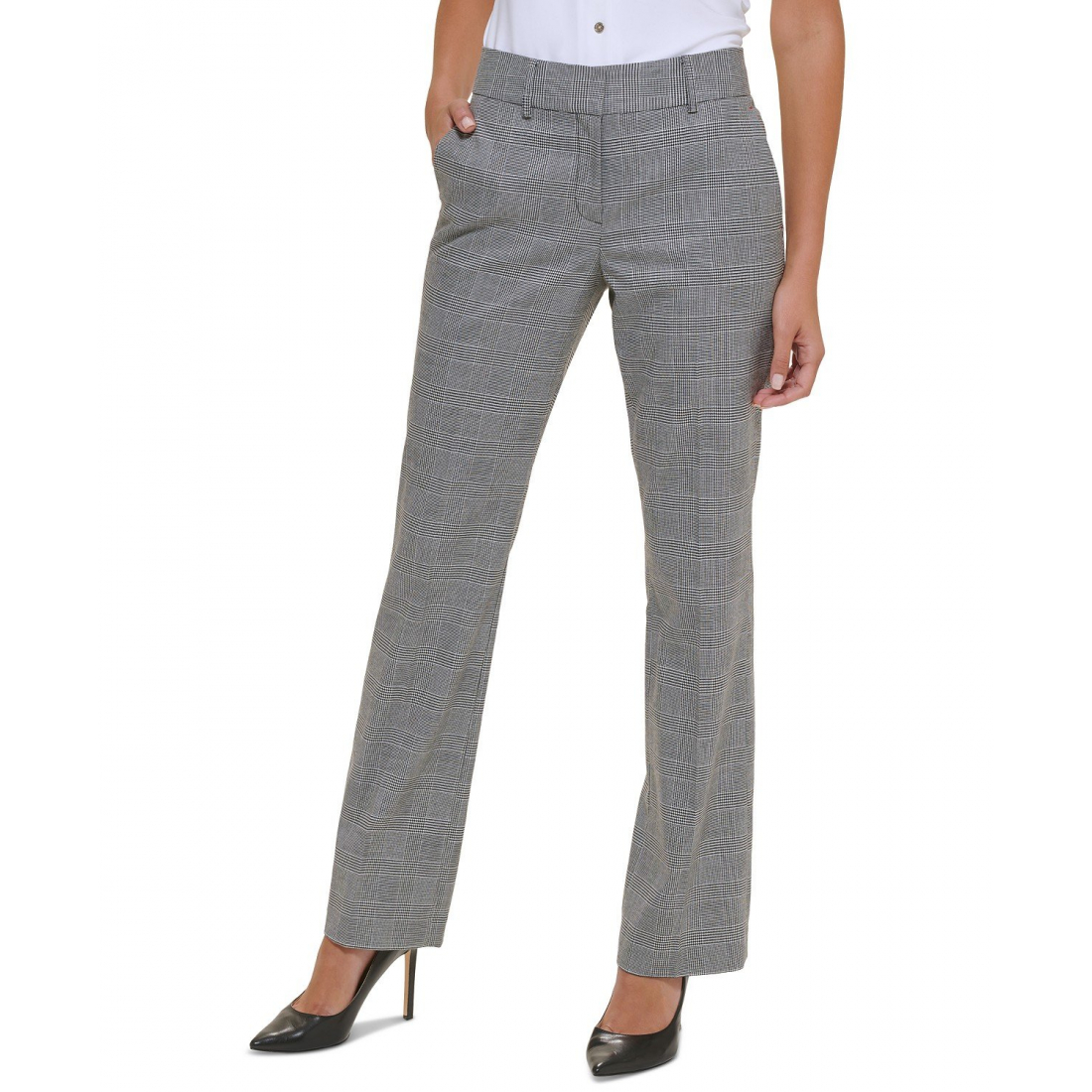 Women's Glen Plaid Sutton Boot-Leg Trousers