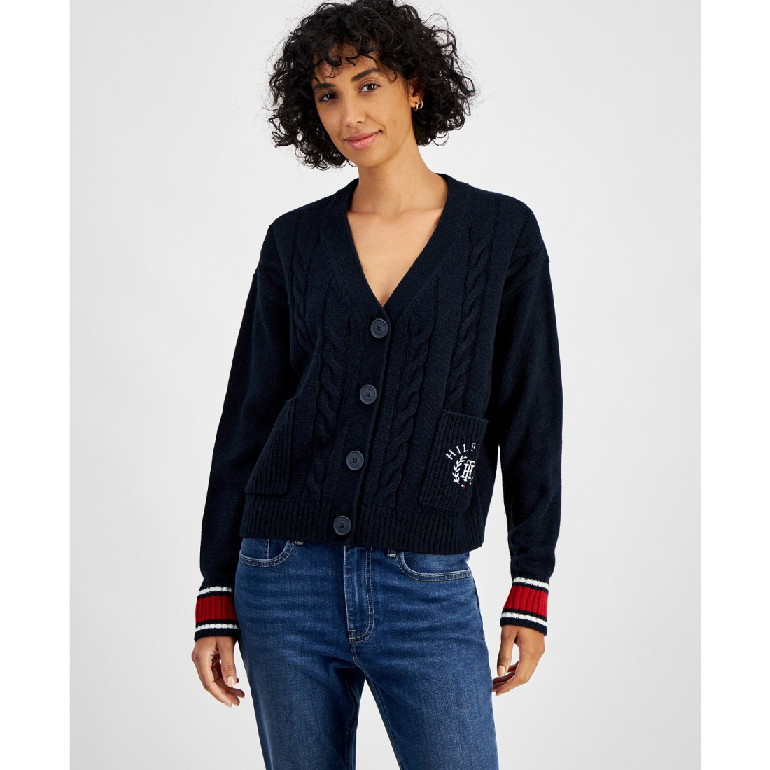 Women's Cable Knit Front Button Cardigan