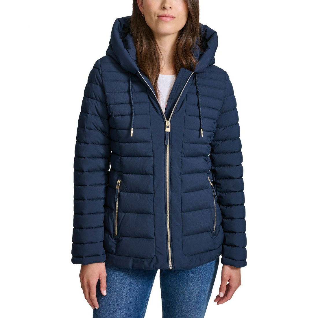 Hooded Packable Puffer Coat pour Femmes