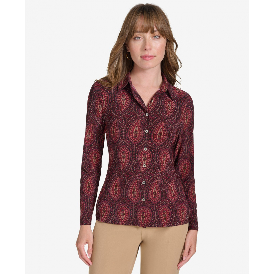 Women's Paisley-Print Knit Shirt