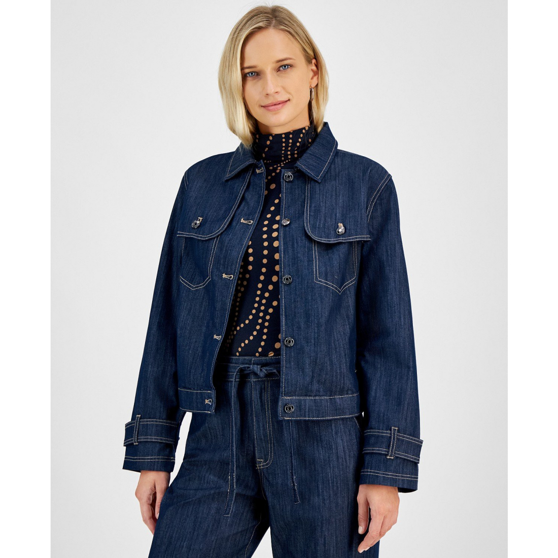 Women's Denim Trench Trucker Jacket