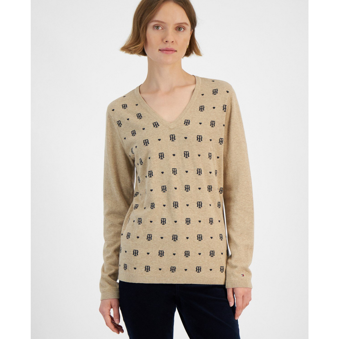 Jacquard Logo Sweater für Damen