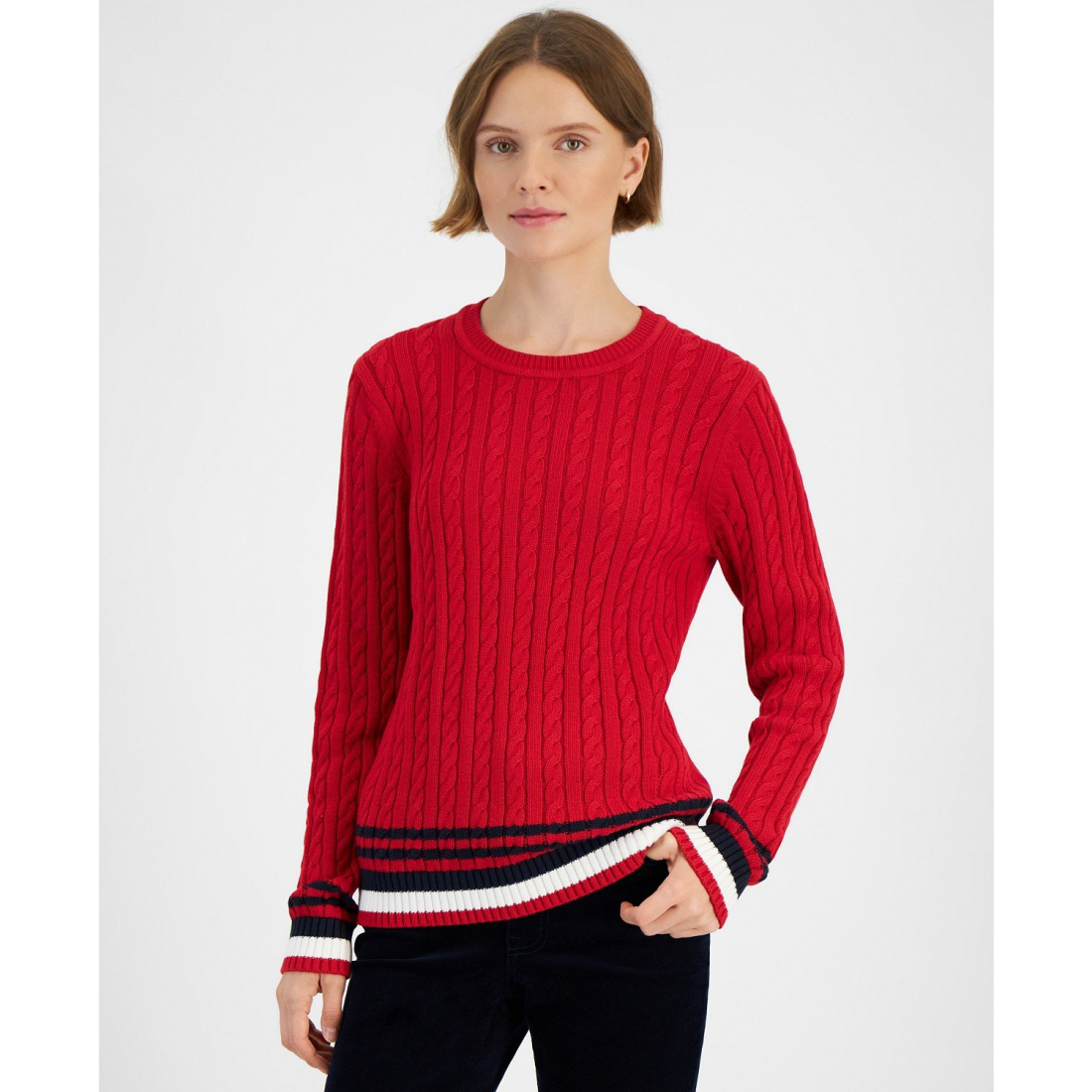 'Cable-Knit Crewneck Sweater' für Damen