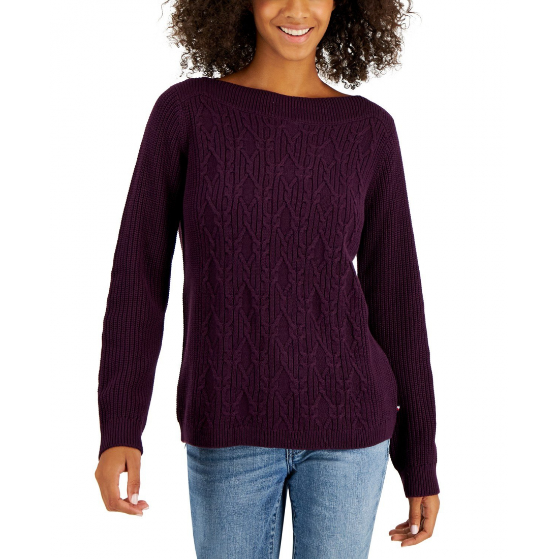 Cable-Knit Pullover Sweater pour Femmes