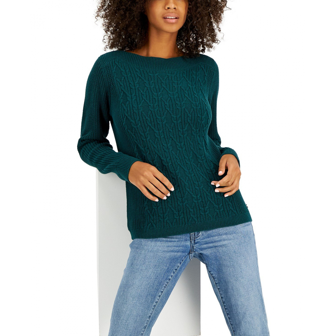 Cable-Knit Pullover Sweater pour Femmes