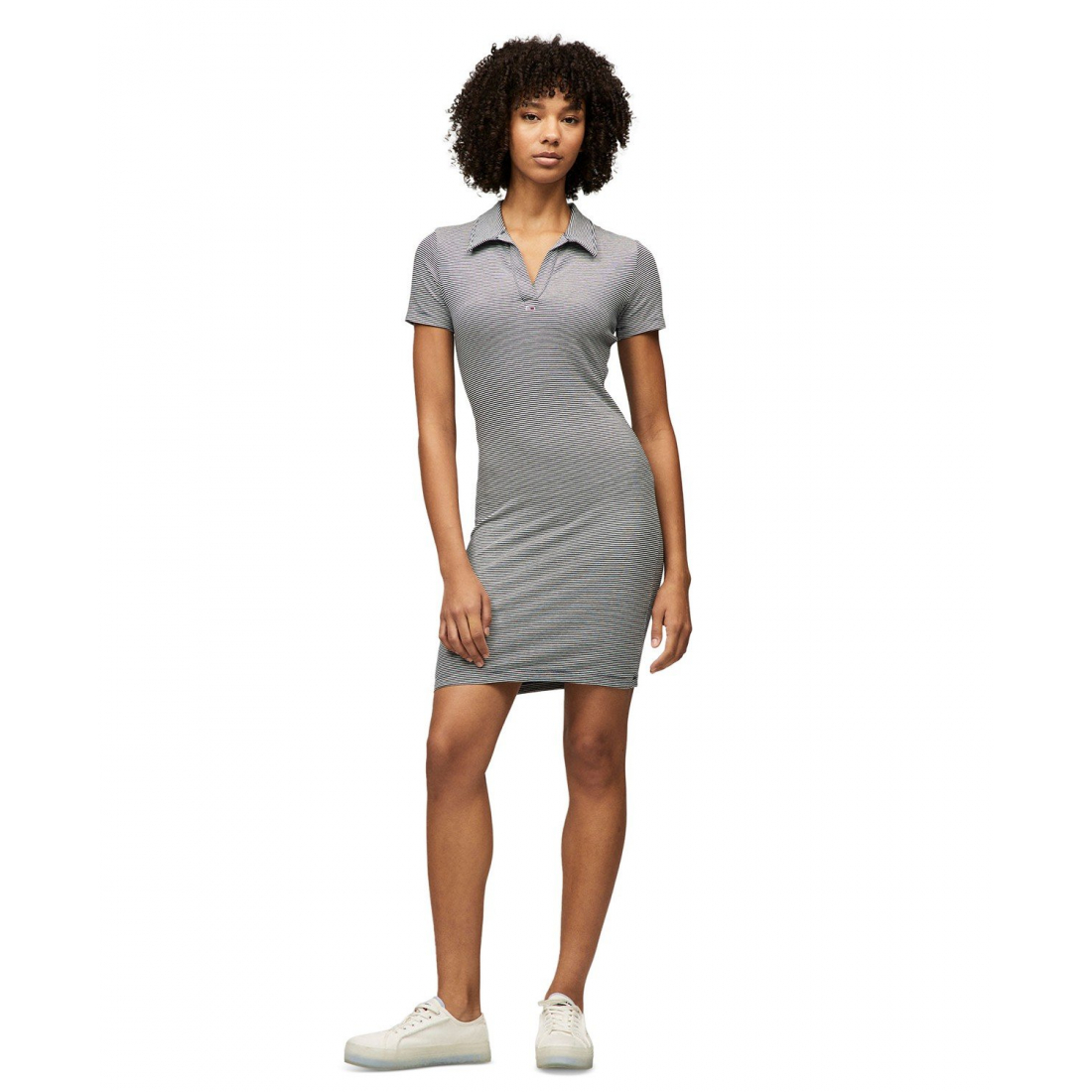 'Striped Short-Sleeve Polo Dress' für Damen