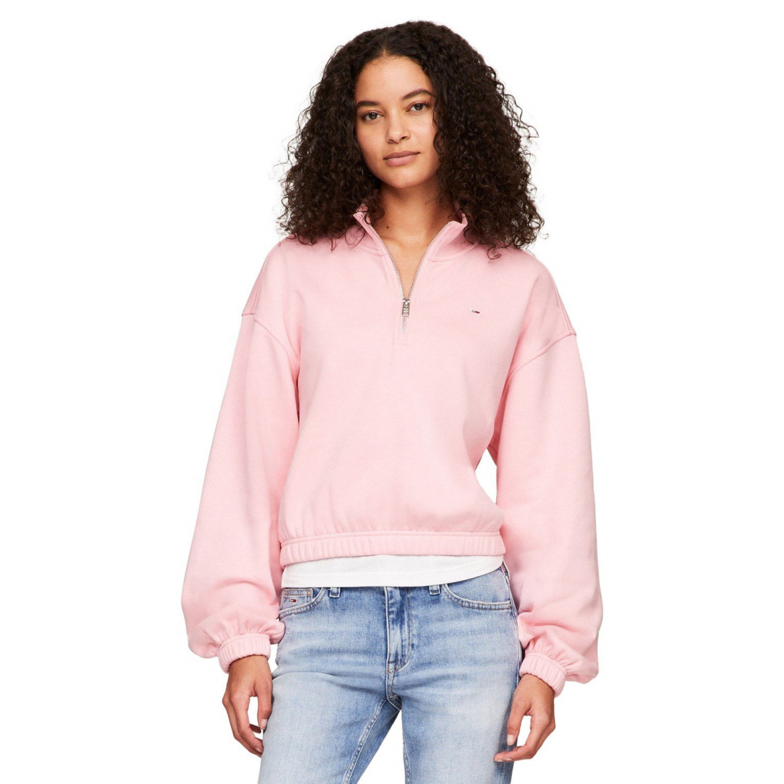 Women's 'Cropped Quarter-Zip Crewneck Sweatshirt'