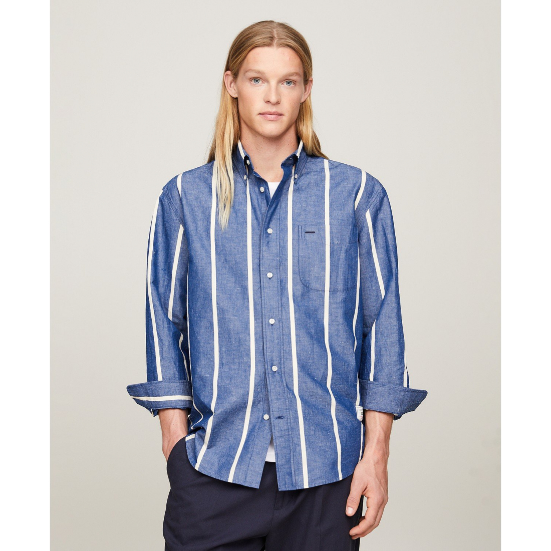 Men's Regular-Fit Space Stripe Shirt