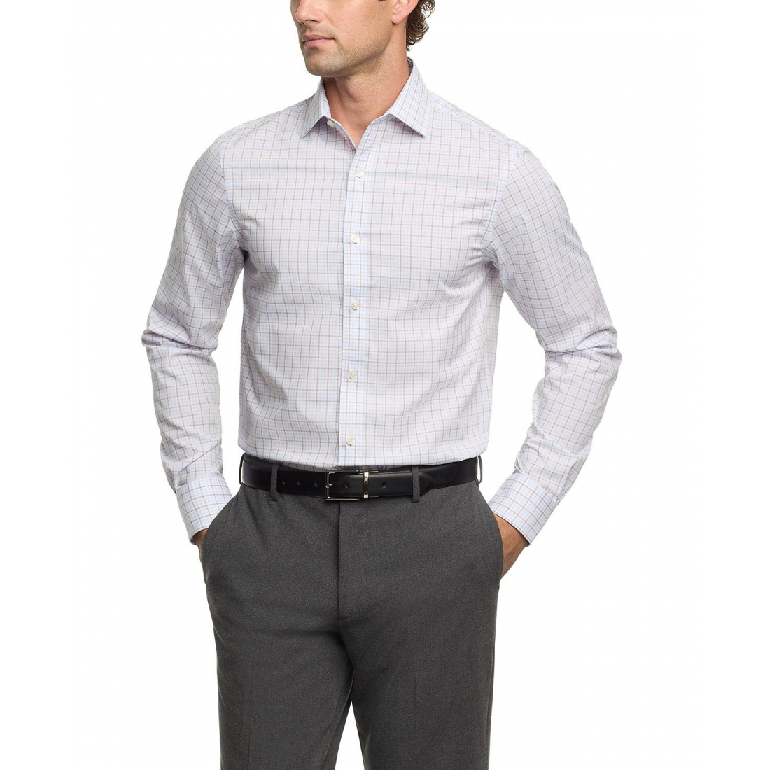 TH Flex Regular Fit Wrinkle resistant Stretch Twill Dress Shirt pour Hommes