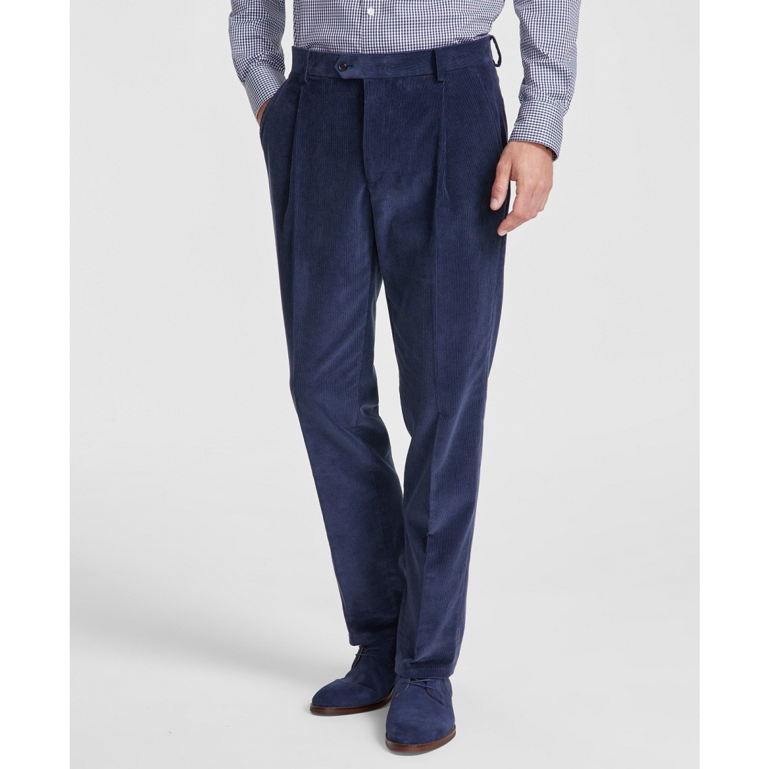 Men's Relaxed Modern-Fit Pleated Corduroy Suit Pants