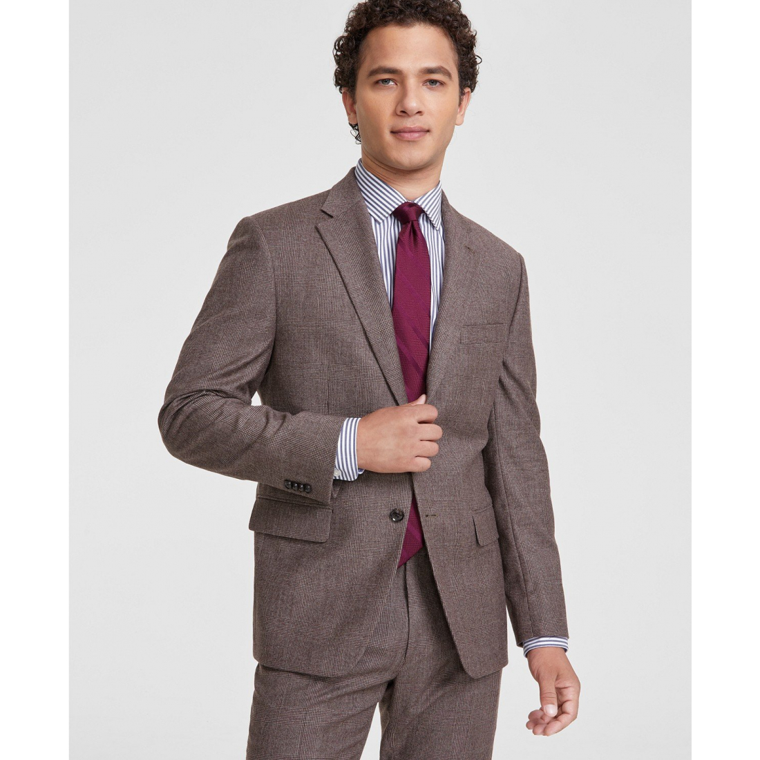 Modern-Fit Stretch Wool Suit Jacket pour Hommes