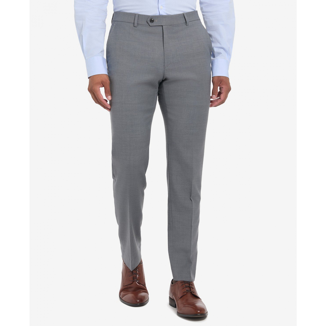 Men's Solid Pearl Grey Suit Pants