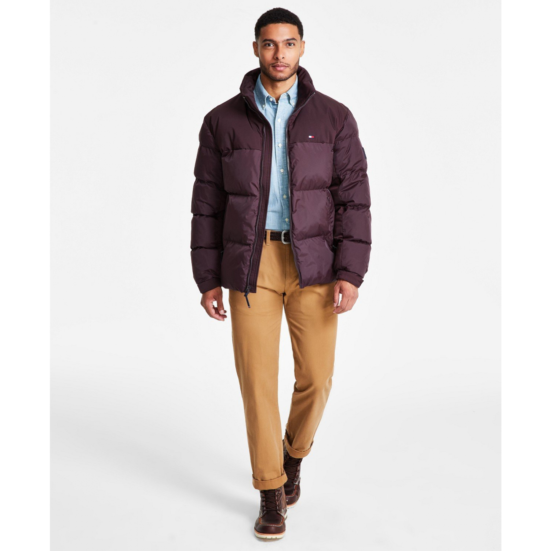 Mixed-Media Puffer Jacket pour Hommes