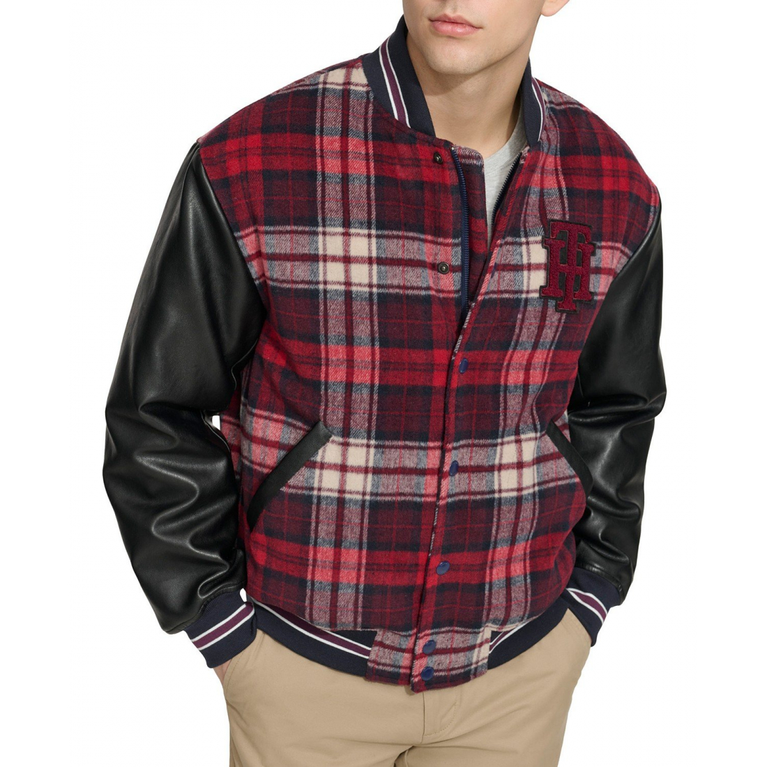 Wool Mix Logo Varsity Jacket pour Hommes