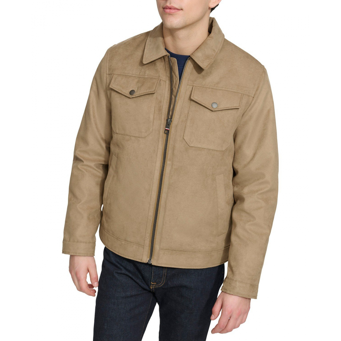 Faux Suede Trucker Jacket pour Hommes