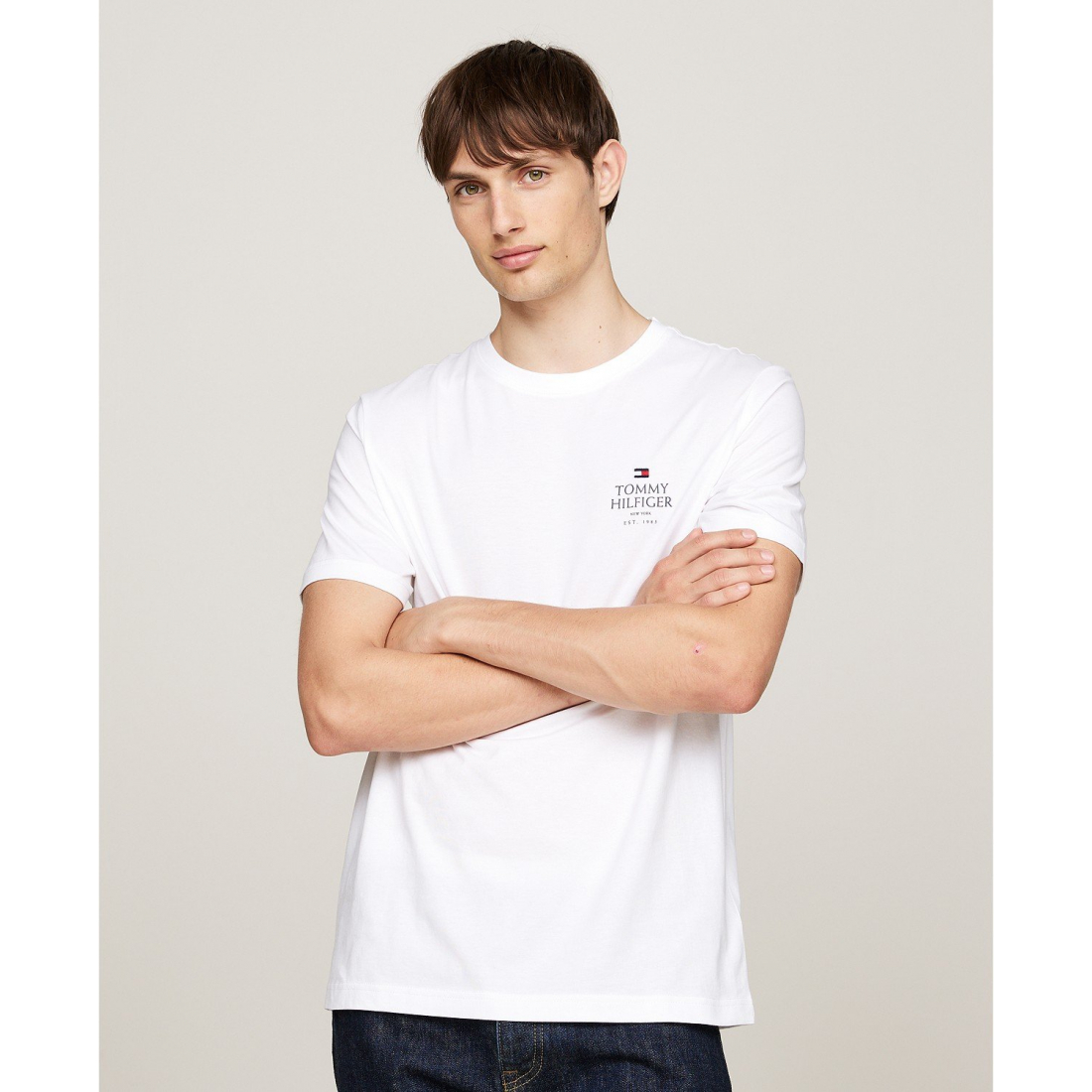 Men's Short Sleeve Crewneck Stacked Logo T-Shirt