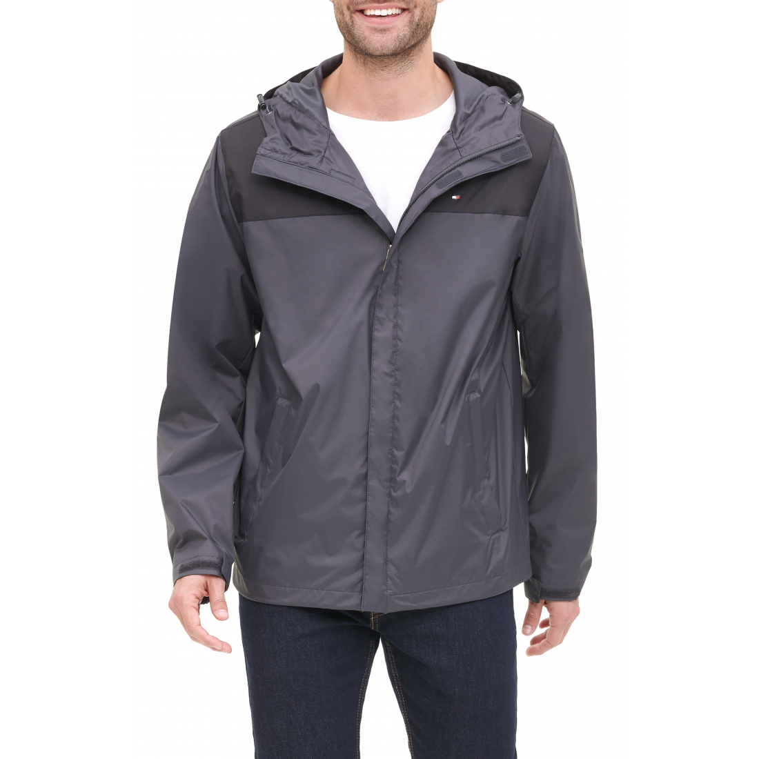 Hooded Rain Slicker Jacket pour Hommes