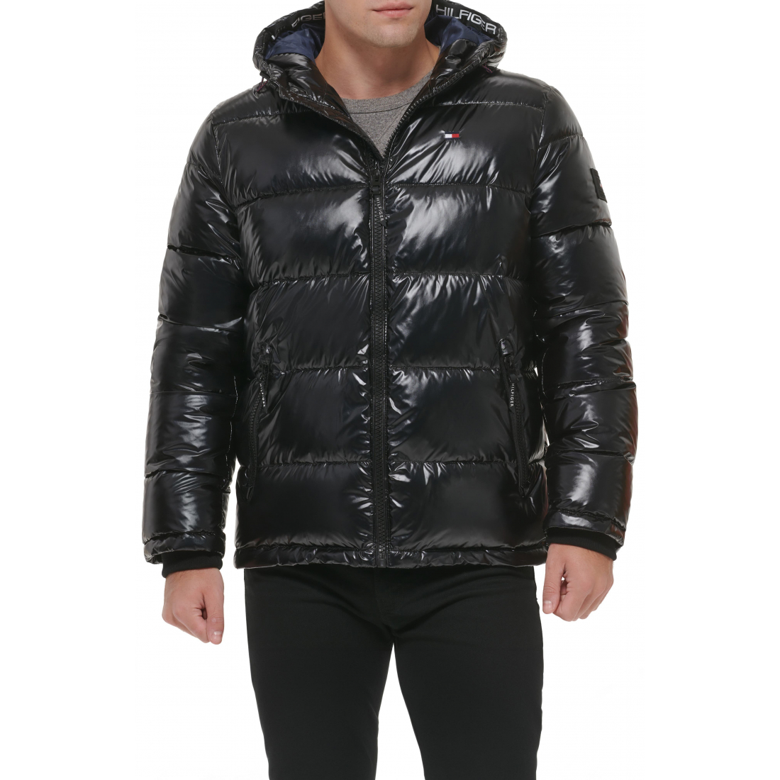 Quilted Puffer Hooded Mid Length Jacket pour Hommes