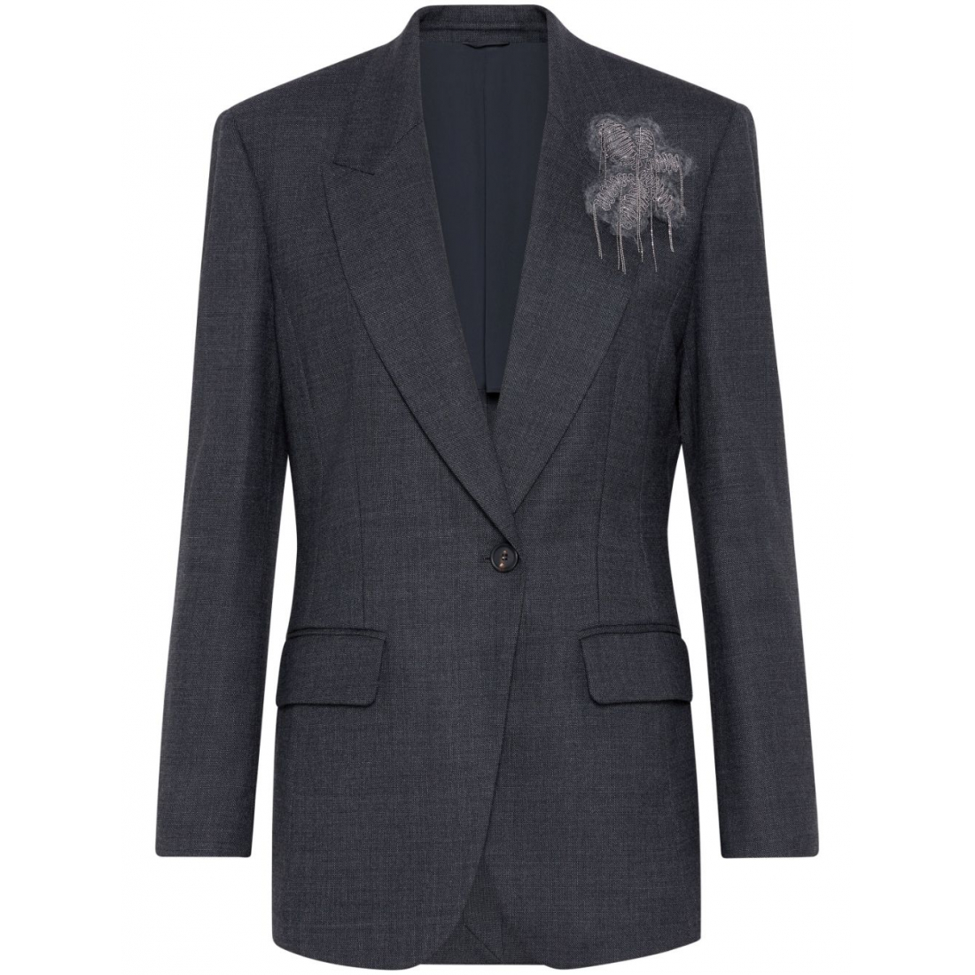 'Floral-Appliqué' Klassischer Blazer für Damen