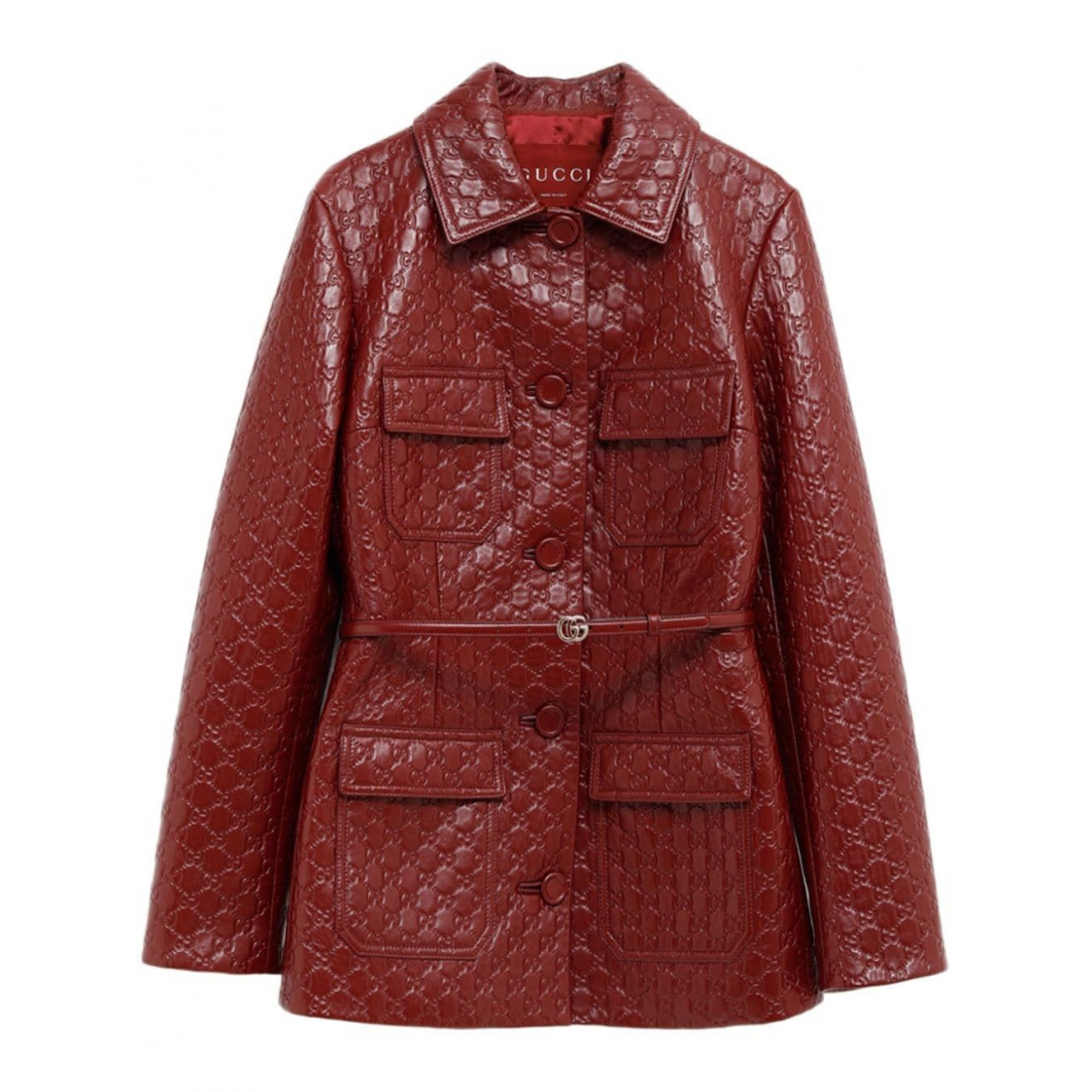 Women's 'Logo-Embossed' Leather Jacket