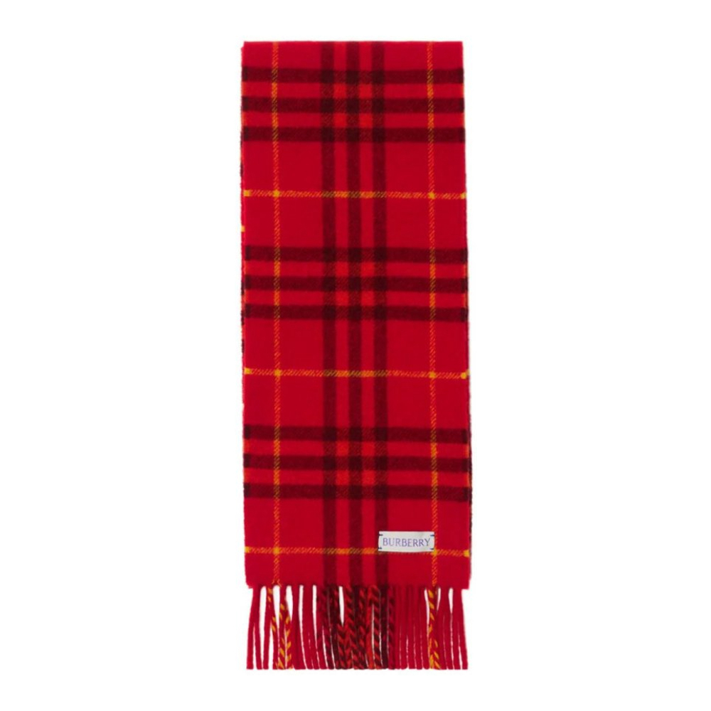 Women's 'Checked' Wool Scarf