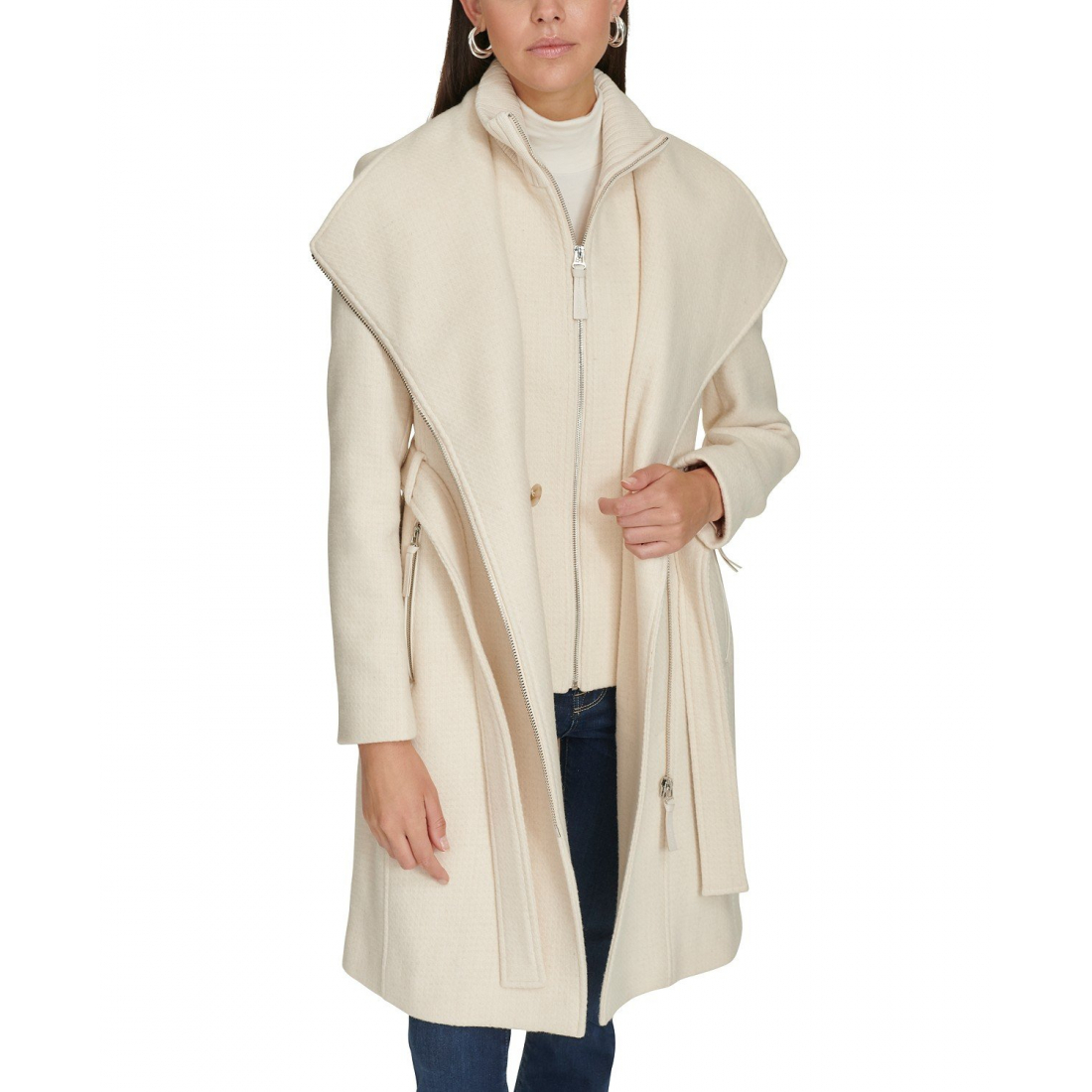 Women's 'Wool Blend Belted Wrap Coat'