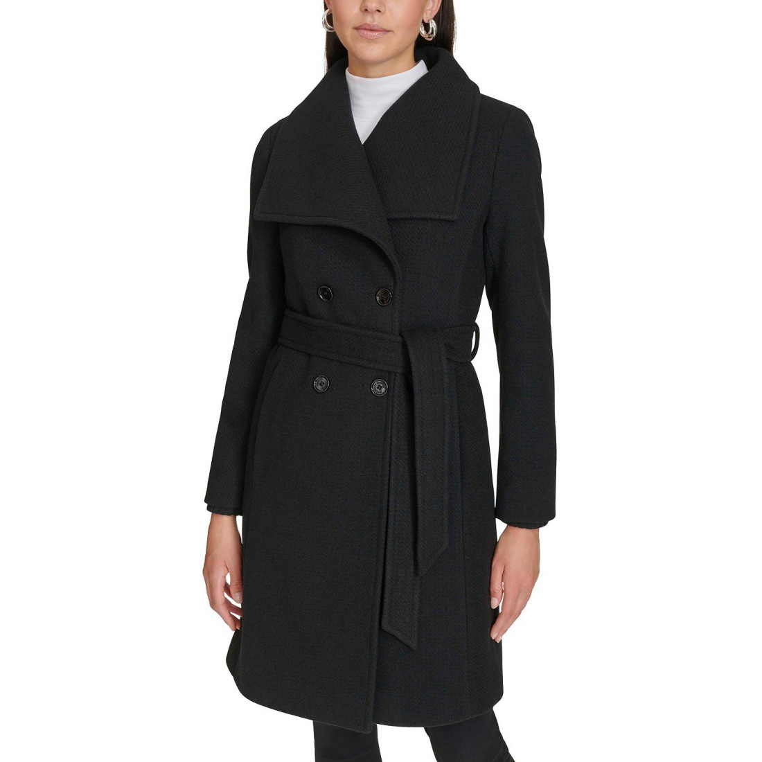 'Double-Breasted Belted Coat' pour Femmes