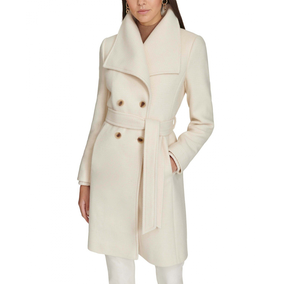 'Double-Breasted Belted Coat' pour Femmes