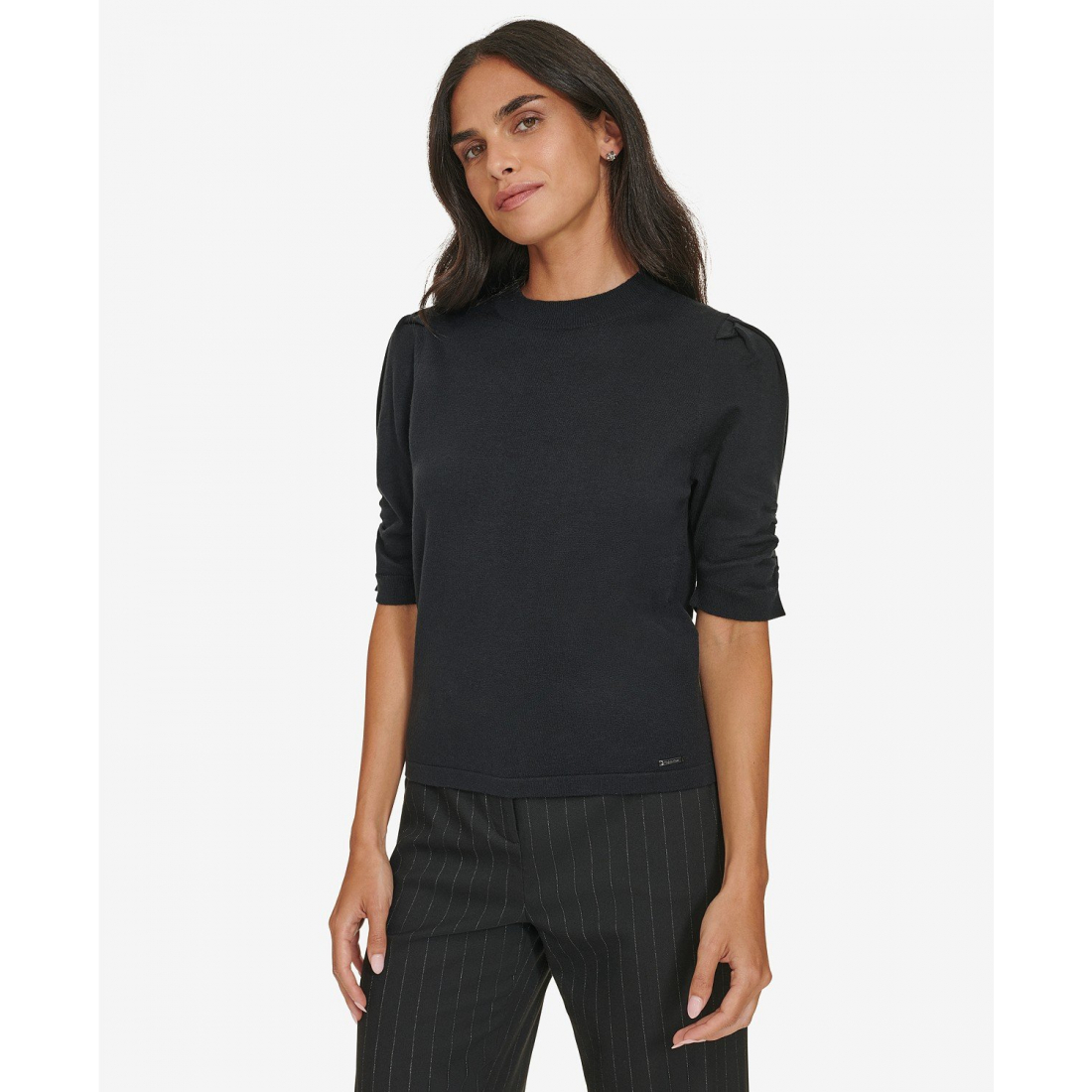 'Elbow-Sleeve Crewneck' Pullover für Damen