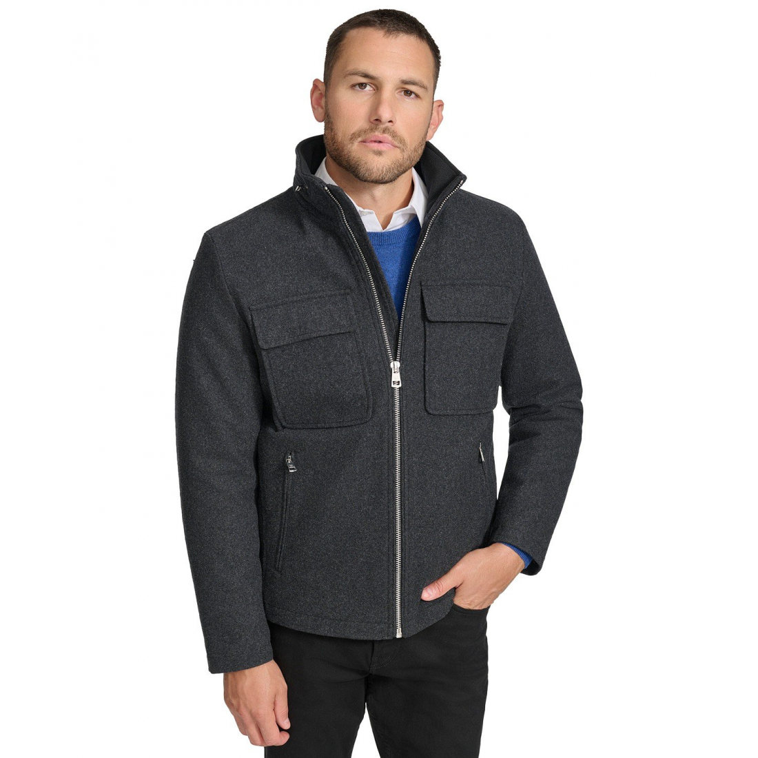 Men's 'Hipster Full-Zip Jacket with Zip-Out Hood'