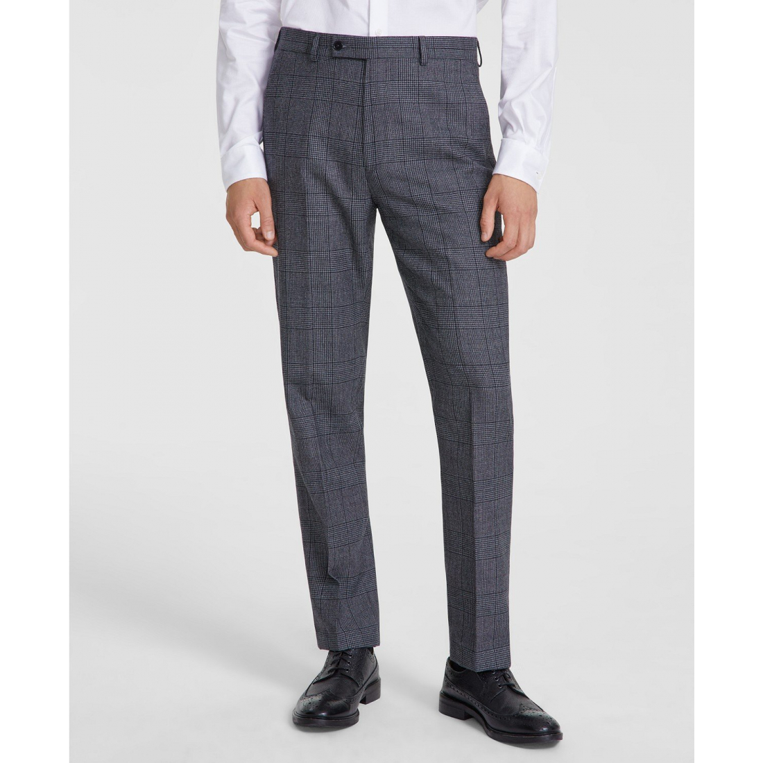 'Slim-Fit Gray Plaid Wool-Blend Suit Separate Pants' für Herren