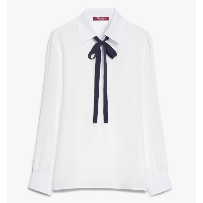 Blouse à manches longues 'Silk Blouse With Bow Tie' pour Femmes