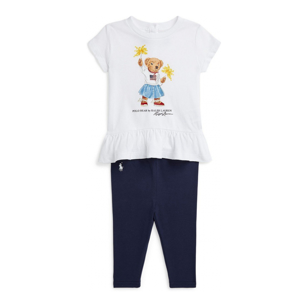 Baby Girl's 'Bear Jersey Tee and Legging Set'