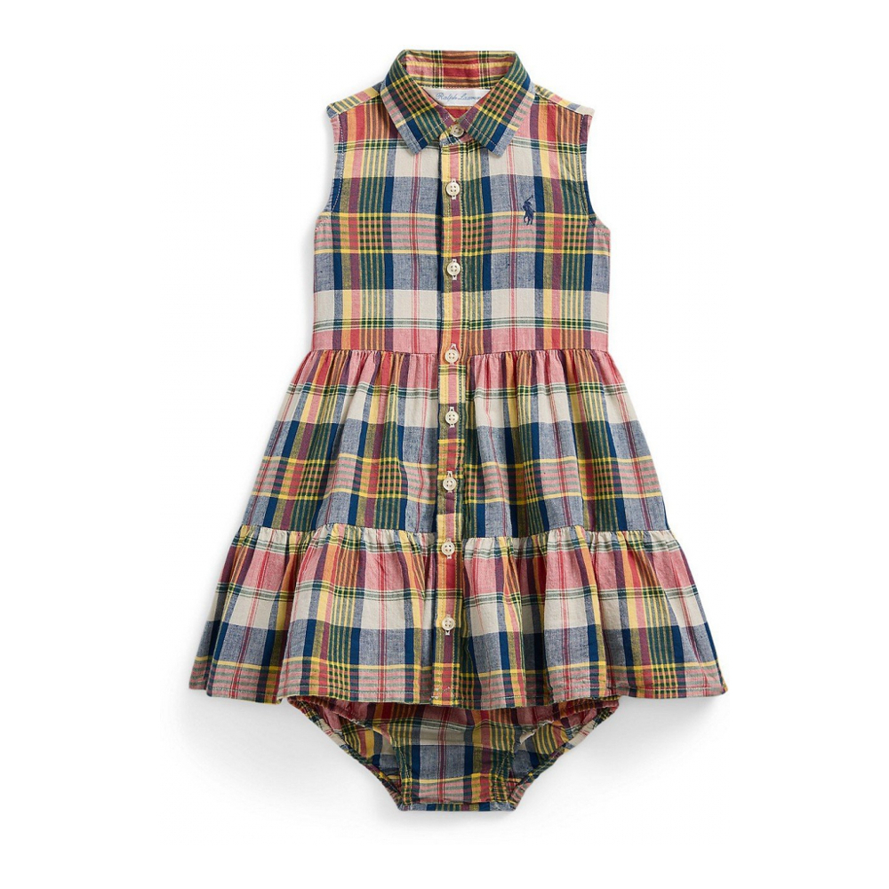 Baby Girl's 'Plaid Cotton Madras Shirtdress'