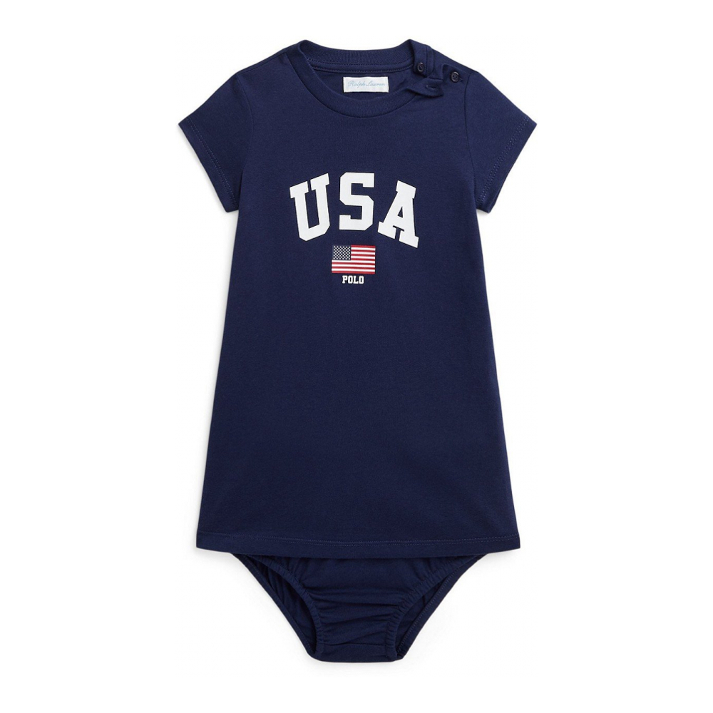 'Team USA Cotton T-Shirt Dress & Bloomer' pour Bébés filles